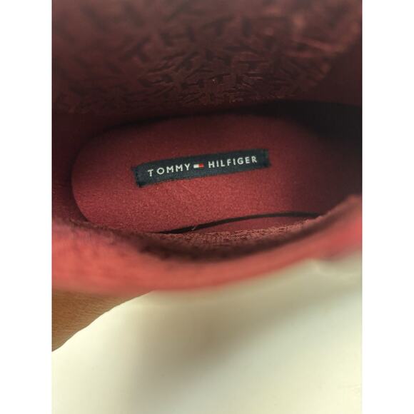 Tommy Hilfiger Women's Dipit Chelsea Rain Boots Dark Red Lug Sole Size 5 - Picture 8 of 12